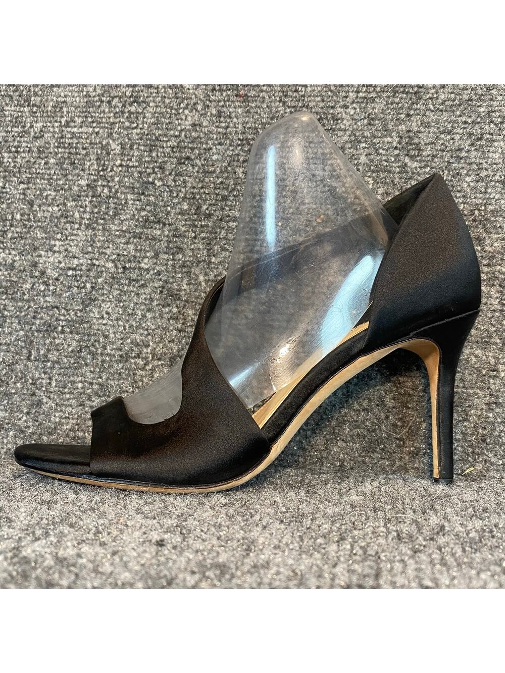 Imagine by Vince Camuto Womens 7M Purch Black Satin Pump 3.5" Heels Stiletto